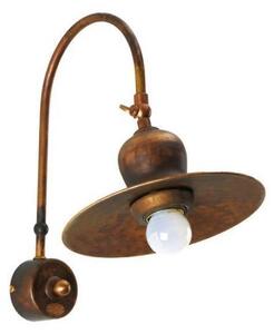 APPLIQUE RUSTICA CON PIATTO IN OTTONE INVECCHIATO CON SNODO MADE IN ITALY DELLA IMAS