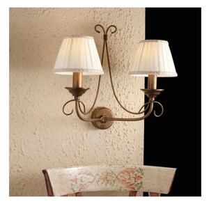 LAMPADA DA PARETE CLASSICA 2 LUCI CON PARALUMI IN FERRO BATTUTO MADE IN ITALY DELLA IMAS