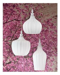 CLEOFE S3 SOSPENSIONE VINTAGE CON VETRI BIANCO OPACO DECORATI A RILIEVO DELLA GEA LUCE