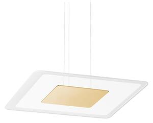 ARUBA SOSPENSIONE MODERNA CROMO ORO O RAME DOPPIA EMISSIONE LUCE LED 40W LUCE 3000K