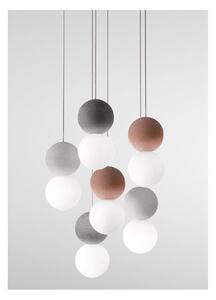 SFERA S6 SOSPENSIONE MODERNA 6 LUCI CON SFERE IN CEMENTO 3 COLORI VINTAGE DELLA GEA LUCE
