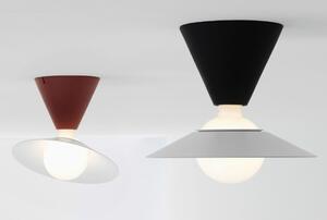 FANTE PLAFONIERA DESIGN MODERNO NERA O ROSSA MATTONE ATTACCO E27 MARCHIO STILNOVO