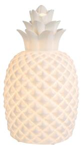 Lampada da comodino shabby Ananas bianco, in ceramica
