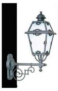 53113 LAMPADA DA PARETE PER ESTERNI IP23 NERA O ANTRACITE CON DIFFUSORE IN VETRO MADE IN ITALY