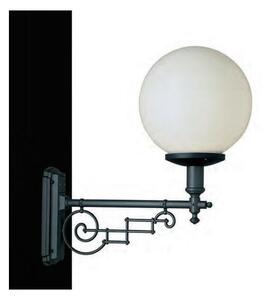 21113 LAMPADA DA PARETE PER ESTERNI IP44 ANTRACITE O NERA DIFFUSORE A SFERA IN VETRO MADE IN ITALY