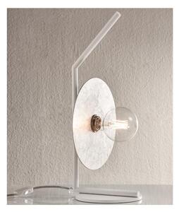 PUB LAMPADA DA TAVOLO MODERNA METALLO BIANCO PIATTO FOGLIA ARGENTO O ORO D25 CM MADE IN ITALY