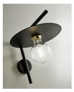 PUB APPLIQUE MODERNA IN METALLO NERO CON PIATTO ANGOLATO D25 CM MADE IN ITALY
