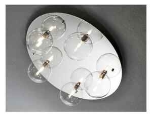 PALLINA PLAFONIERA D60 ROTONDA 5 LUCI IN METALLO CON SFERE IN VETRO TRASPARENTE O SATINATO