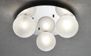 PALLINA PLAFONIERA ROTONDA 3 LUCI IN METALLO CON SFERE IN VETRO TRASPARENTE O SATINATO