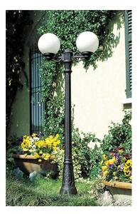 GIGIBISSO G250 LAMPIONE CON 2 DIFFUSORI A GLOBO D25CM IN RESINA NERA ALTEZZA 205 CM IP55