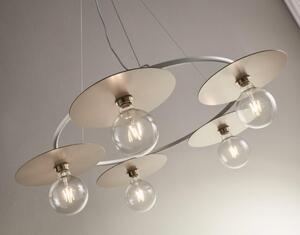 PUB SOSPENSIONE MODERNA ED ORIGINALE METALLO BIANCO PIATTI 3 COLORI D100 CM MADE IN ITALY