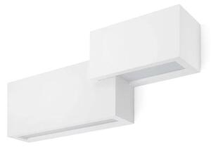 T269 PARO APPLIQUE MODERNA BIEMMISIONE DI LUCE IN GESSO BIANCO VERNICIABILE LAMPADINE ATTACCO G9