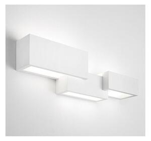 T270 PARO APPLIQUE MODERNA A BIEMMISIONE DI LUCE IN GESSO BIANCO VERNICIABILE LAMPADINE ATTACCO G9