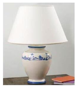 LAMPADA DA TAVOLO IN TERRACOTTA DECORATA A MANO CON PARALUME PRODOTTA IN ITALIA DALLA IMAS