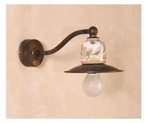 APPLIQUE STILE RUSTICO IN OTTONE E TERRACOTTA DECORATA MADE IN ITALY