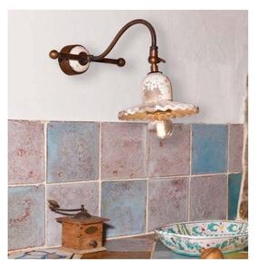 APPLIQUE RUSTICA CON SNODO IN TERRACOTTA E OTTONE MADE IN ITALY DELLA IMAS