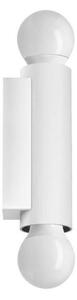 BIRBA APPLIQUE BIEMISSIONE MODERNA COLORE BIANCO CON LAMPADINE A VISTA E27 DELLA LINEA LIGHT