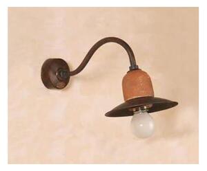 APPLIQUE STILE RUSTICO CON PIATTO IN OTTONE INVECCHIATO MADE IN ITALY