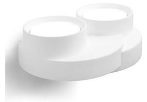 T361 APPLIQUE A 2 LUCI MODERNA IN GESSO BIANCO VERNICIABILE LAMPADINE ATTACCO GX53