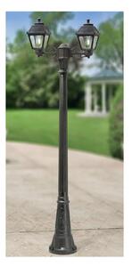 GIGI BISSO MARY PALO DA GIARDINO A 2 LUCI RESINA NERA ALTEZZA CM 207 IP55 MADE IN ITALY FUMAGALLI