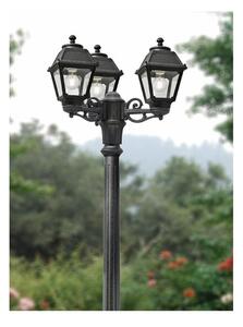 GIGI BISSO MARY PALO DA GIARDINO A 3 LUCI RESINA NERA ALTEZZA CM 207 IP55 MADE IN ITALY FUMAGALLI