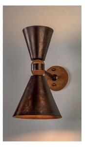 LAMPADA DA PARETE IN OTTONE E CERAMICA LUCE SOPRA E SOTTO CON DIFFUSORI CONICI RUSTICA MADE IN ITALY DELLA IMAS