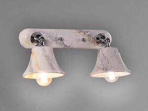 APPLIQUE A 2 LUCI IN TERRACOTTA CON DECORO EFFETTO MARMO SPOT ORIENTABILI RUSTICA MADE IN ITALY
