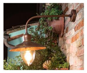 LAMPADA DA PARETE RUSTICA DA ESTERNI D25 CM IP44 IN OTTONE INVECCHIATO MADE IN ITALY DELLA IMAS