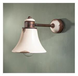 LAMPADA DA PARETE IN CERAMICA DECORATA E OTTONE STILE RUSTICO MADE IN ITALY DELLA IMAS