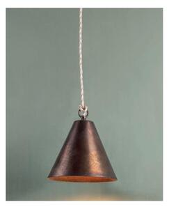 PICCOLA SOSPENSIONE CONICA D18 CM IN OTTONE ANTICATO STILE RUSTICO MADE IN ITALY DELLA IMAS