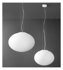 SOSPENSIONE MODERNA CON SFERA IN VETRO BIANCO D40 O D50 CM CON LAMPADINE ATTACCO E27