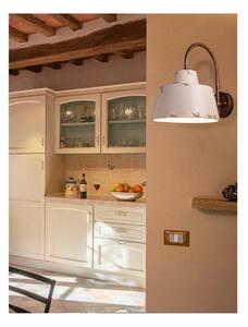 APPLIQUE RUSTICA IN OTTONE E CERAMICA DECORATA A MANO MADE IN ITALY DELLA IMAS
