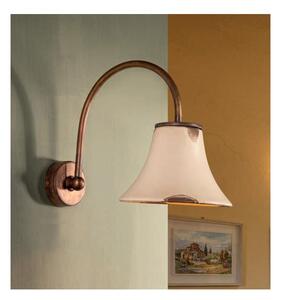 LAMPADA DA PARETE IN OTTONE CON DIFFUSORE IN CERAMICA DECORATA STILE RUSTICO MADE IN ITALY DELLA IMAS