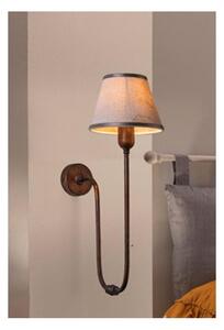 LAMPADA DA PARETE IN OTTONE CON BRACCIO FLESSIBILE E PARALUME IN TESSUTO AVORIO MADE IN ITALY IMAS