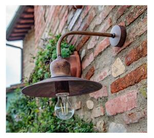 LAMPADA DA PARETE RUSTICA DA ESTERNI D25 CM IP23 IN OTTONE INVECCHIATO MADE IN ITALY DELLA IMAS