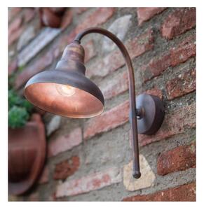 LAMPADA DA PARETE RUSTICA DA ESTERNI IP23 IN OTTONE INVECCHIATO MADE IN ITALY DELLA IMAS
