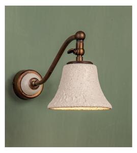 LAMPADA DA PARETE IN CERAMICA DECORATA E OTTONE CON SNODO IN STILE RUSTICO MADE IN ITALY DELLA IMAS