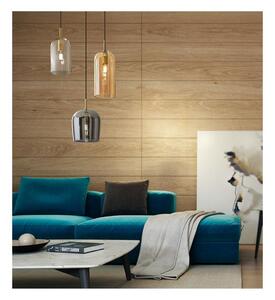 CORO SOSPENSIONE 3 LUCI OTTONE BRUNITO CON DIFFUSORI IN VETRO COLORATO LAMPADINE ATTACCO E14