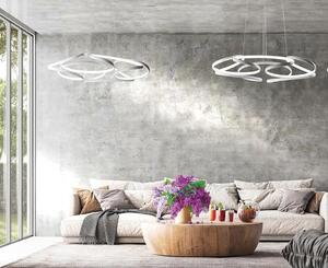 FLOWER SOSPENSIONE FLOREALE DIMMERABILE E DINAMICA 4 MISURE LED INTEGRATO BIANCA O NERA MODERNA