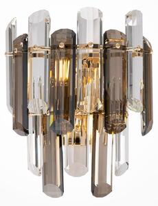 FLARE APPLIQUE ELEGANTE IN CRISTALLO H27 CM STRUTTURA ORO STILE CLASSICO LAMPADINE 2XE14