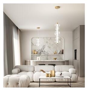 8163 BUBBLES SOSPENSIONE ORO CON VETRI TRASPARENTI LED 38W LUCE 3000K MONTAGGIO VERTICALE O ORIZZONTALE