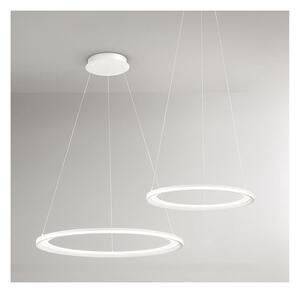 EDGE SOSPENSIONE AD ANELLO BIANCA O GRIGIA BIEMISSIONE 2 MISURE LED INTEGRATO LUCE 3000K MODERNA