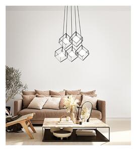 CUBE SOSPENSIONE MODERNA CON 5 CUBI IN METALLO NERO O ORO DIFFUSORI IN VETRO LAMPADINE ATTACCO G9