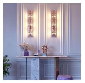 FACET LAMPADA DA PARETE IN CRISTALLO H75 CM METALLO ORO O CROMO CLASSICA LAMPADINE 3XE14