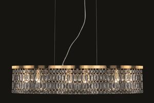 DUNE SOSPENSIONE ELEGANTE IN CRISTALLO E METALLO ORO STILE CLASSICO LAMPADINE 6XE14