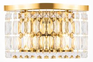 DUNE APPLIQUE ELEGANTE IN CRISTALLO E METALLO ORO STILE CLASSICO LAMPADINE 2XE14