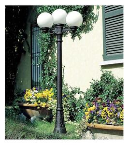 GIGIBISSO G250 LAMPIONE CON 3 DIFFUSORI A GLOBO D25CM IN RESINA NERA ALTEZZA 205 CM IP55
