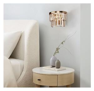 REVERO APPLIQUE RAFFINATA IN METALLO OTTONE O ORO CON VETRI TRASPARENTI O AMBRA LAMPADINA ATTACCO E14