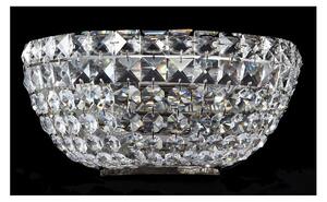 BASFOR APPLIQUE RAFFINATA IN CRISTALLO TRASPARENTE E METALLO ORO O NICHEL LAMPADINE 2XE14