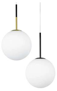 JUGEN SOSPENSIONE SINGOLA CON VETRO A SFERA BIANCO LATTE MONTATURA IN 2 COLORI MODERNA LAMPADINA E27